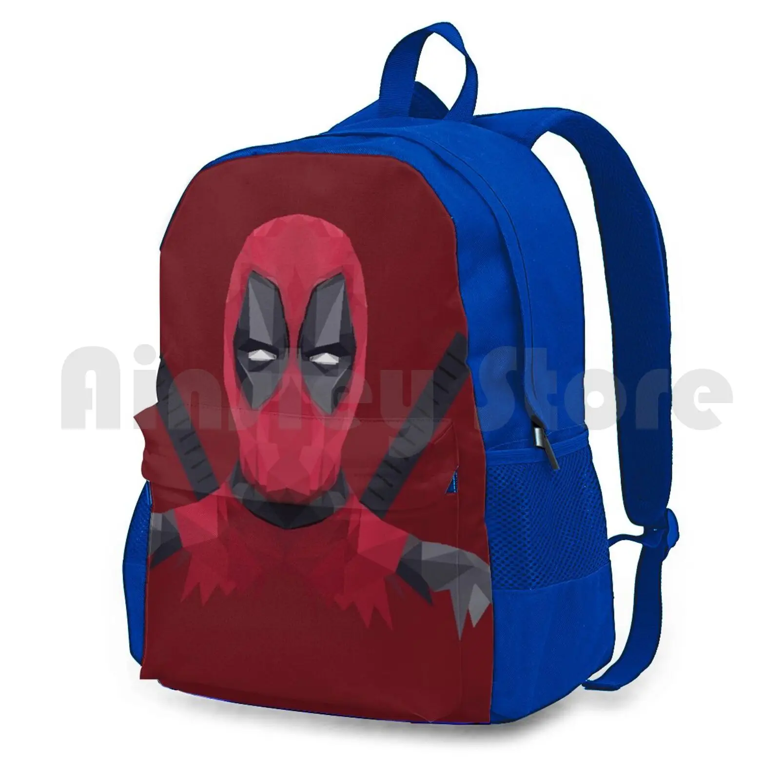 Superhero Romance Outdoor Hiking Backpack Riding Climbing Sports Bag Comic Book Superhero Mercernary Low Poly Photoshop Mouth