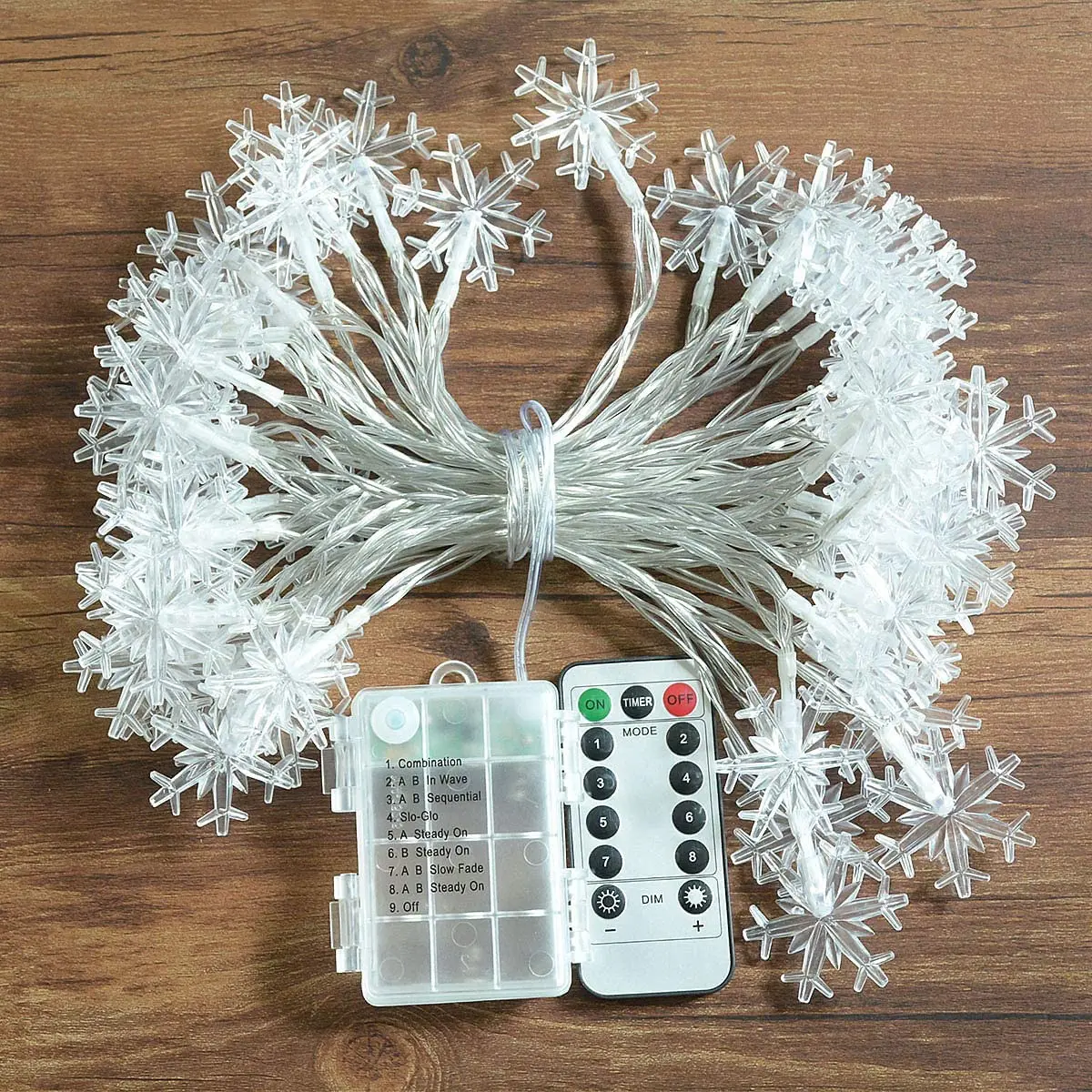 Garland Snowflake Christmas Decorations Fairy Light Festoon Led Snow Light String 10M 100LEDs Battery Operated For Wedding Decor