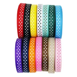 (25yards/roll) 10mm Cartoon Polka Dots Printed Grosgrain Ribbon Lovely lace Series Ribbons