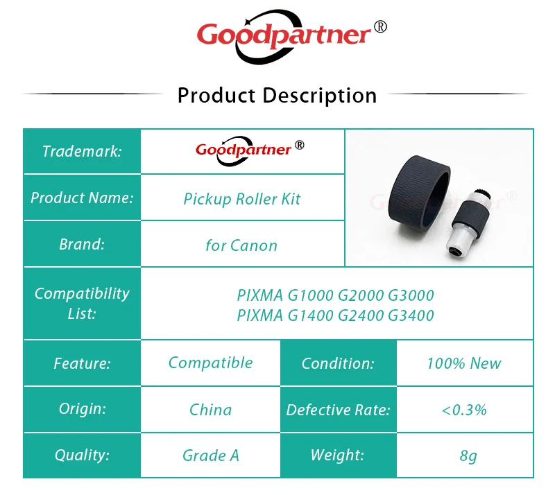 QM3-4014-000 QM3-4014-010 Opona rolki odbiorczej do CANON MX338 MX330 MX328 MX320 MX358 MX357 G1400 G2400 G3400 G1000 G2000 G3000