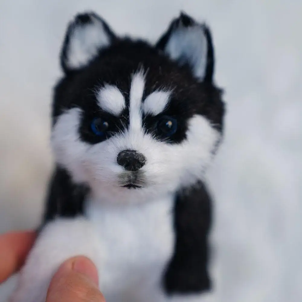 Realistic Husky Dog Simulation Toy Dog Puppy Lifelike Stuffed Companion Toy Pet Dog Handcrafted Drop Shipping Christmas Gift