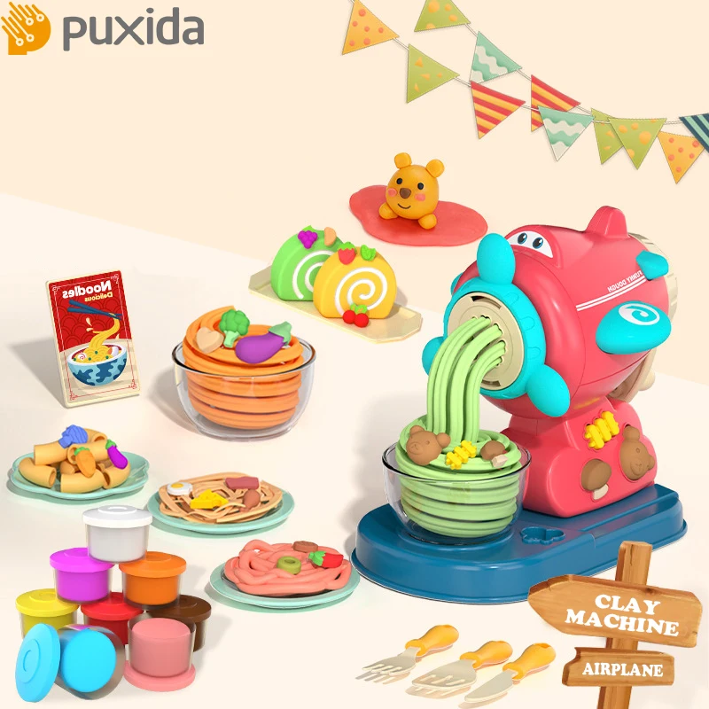 Puxida LT6003 Noodle Machine Toy Plane Shape Play Dough Kitchen Party 3 Year Old Children Food Set Non-Toxic Compound Color