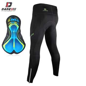 DAREVIE cycling pants 3D gel pad breathable men's bicycle long pants leg zipper 6 o'clock high quality MTB road bike trousers