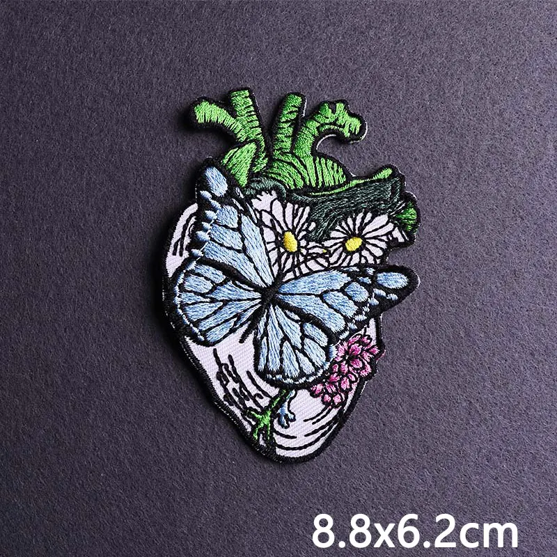 Cartoon Waves Applique Patch Embroidered Patches For Clothing Stickers Heart Van Gogh Iron On Patches On Clothes Sewing Badges