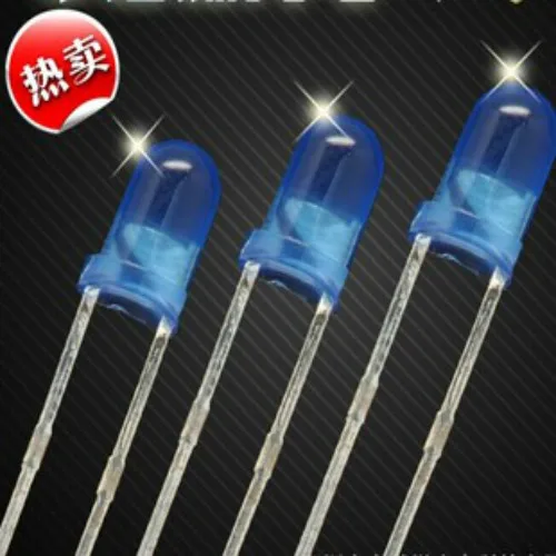 

3mm blue hair blue highlight short foot LED light emitting diode blue fog colloid lamp beads factory original direct sales