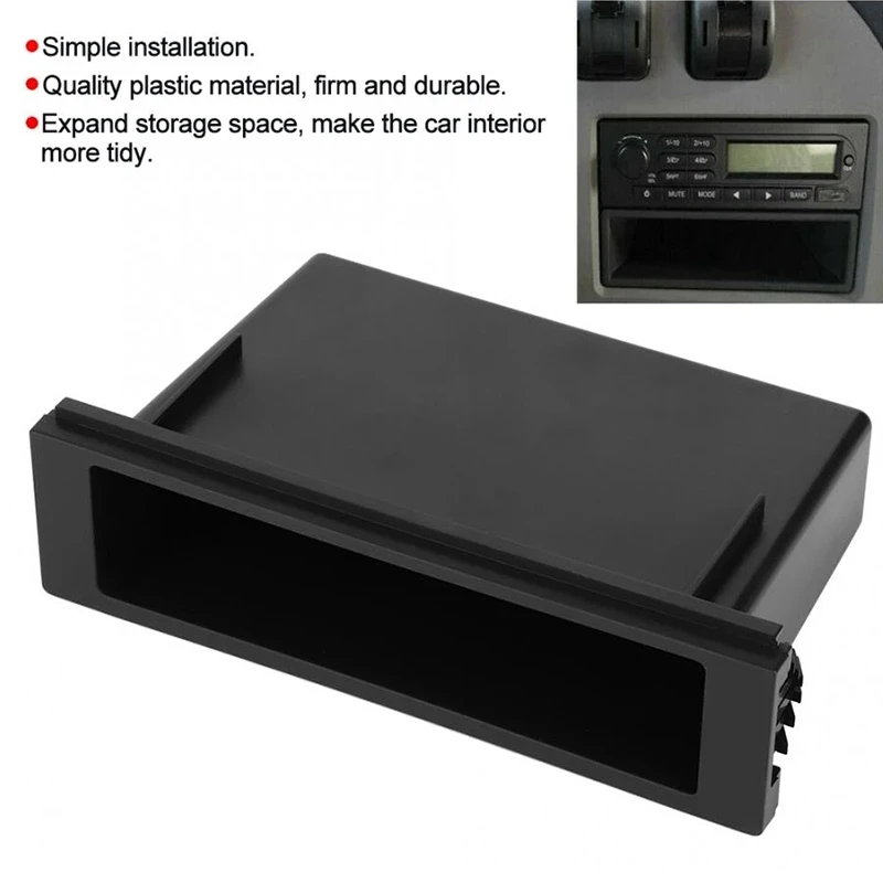 Universal Car Double 1 Din Dash Cup Holder Storage Box Plastic for Stereo Radio