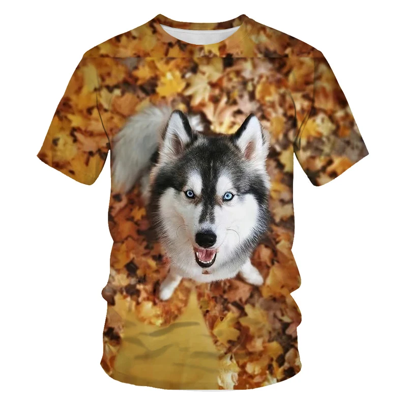 3D Print Dog Husky Men's T-shirt Hot selling Jungle Camouflage Duck Fashion Casual Cool Oversized t-shirt