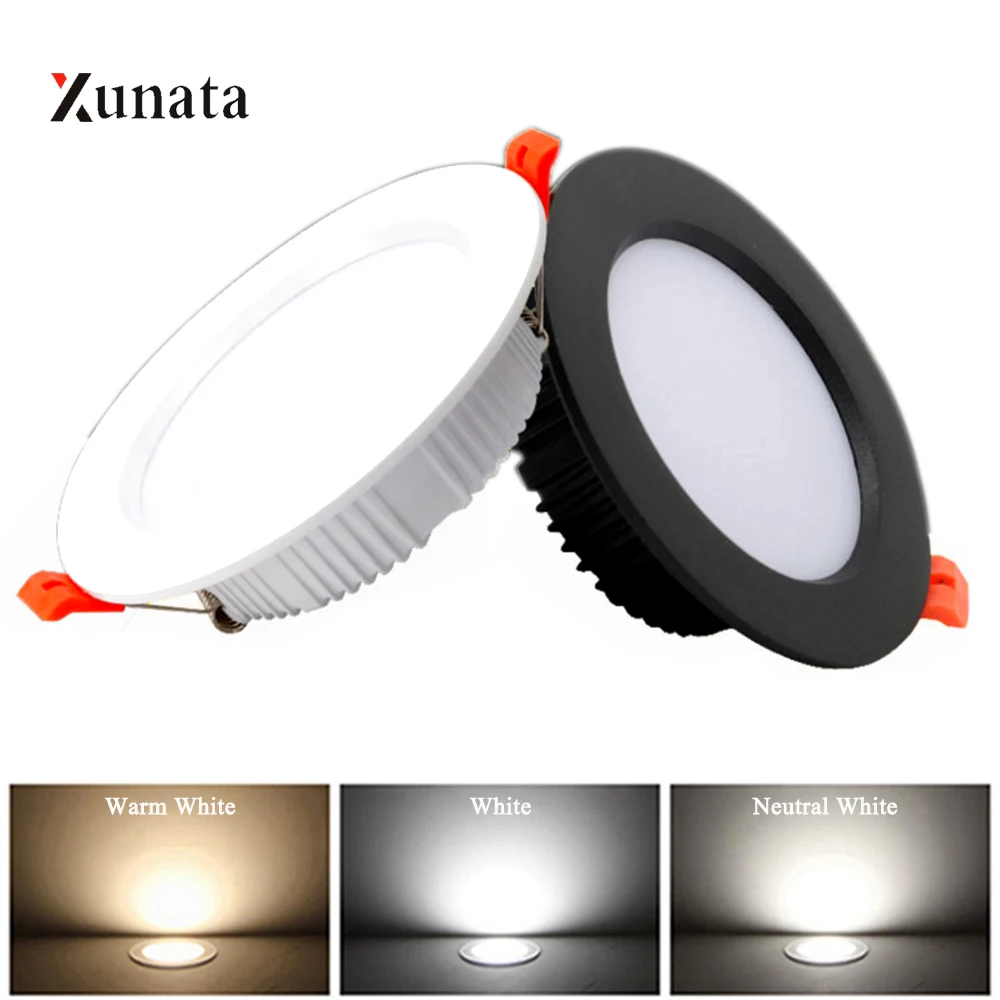 

AC220V LED Recessed Panel Lamp 3/5/7/9/12/15W Thin Aluminum Recessed Ceiling Light Waterproof LED Spotlight Ceiling Panel Light