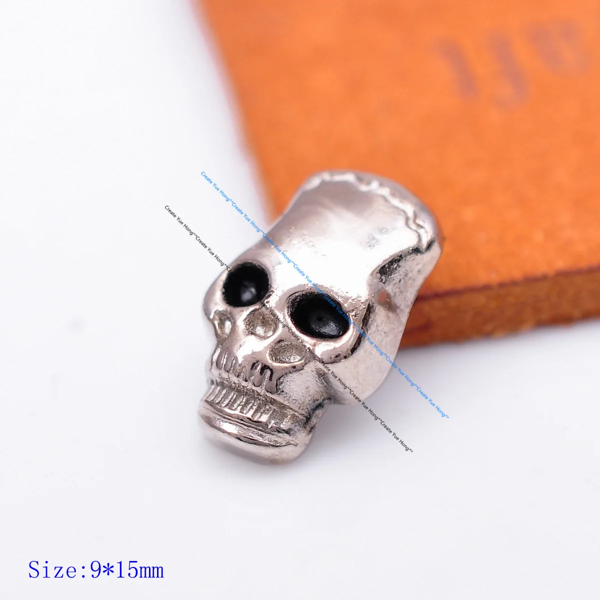 9*15MM Biker Bling Silver Skull Head Leather Craft Belt Bracelet Bag Rivets Studs Tacks Concho For Shoes Jackets Garment