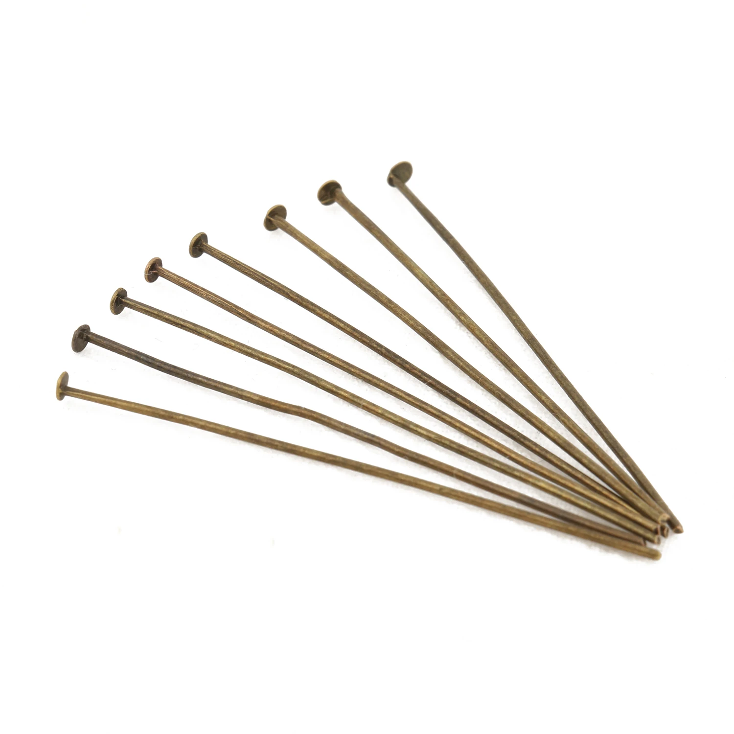 200pcs/Lot 20 30 40 50mm Flat Head Pins Gold/Silver color/Rhodium/Bronze Headpins For Jewelry Findings Making DIY Supplies