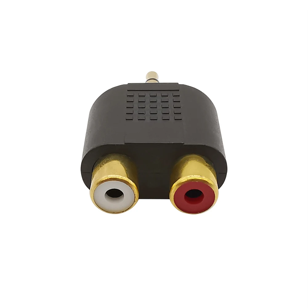 2/5Pcs Gold Plated 3.5mm Male to 2X RCA Female Connectors Y Splitter Stereo 3.5 mm Plug Jack Audio Cable Adapter M/F