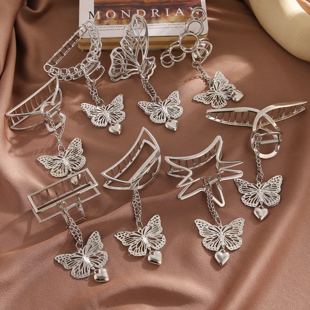 EN Fashion 2020 New Korea Vintage Butterfly Love Pendant Hairpin For Women Girl Party Accessories Gift for Lovers Wedding Femme