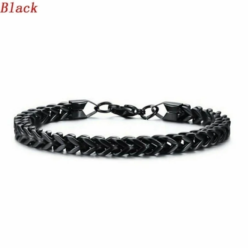 Popular Concise Style Sagittate Bracelet for Men Chains On The Hand Hip-Hop Jewelry Fashion Metal Accessories Gifts To Boyfriend