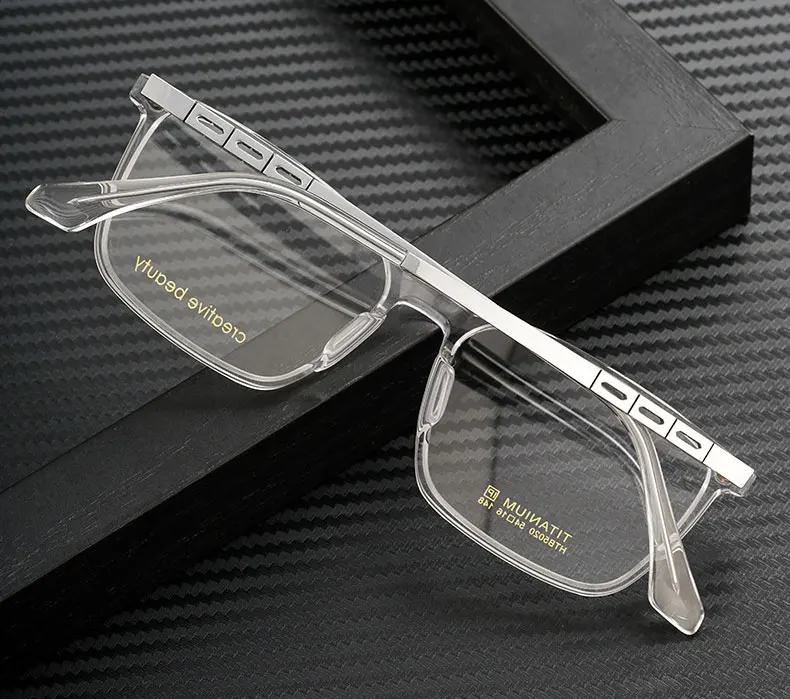 Vollrand Reinem Titan Rahmen Gläser Für Männliche Neue Ankunft Quadratische Form Upsale Business Stil Myopie Eyewears – Detail 3