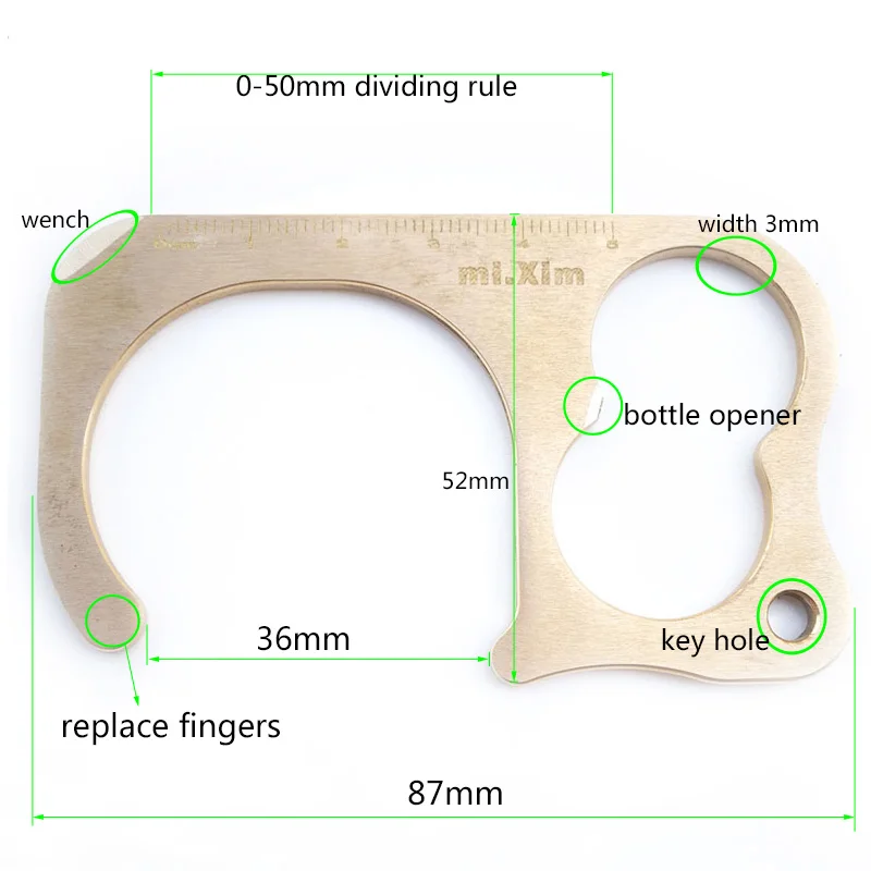 Elevator Button Contactless Tool Safety Door Handle Brass Key Grip Safety Protection Isolation No-Touch Anti-bacteria Opener