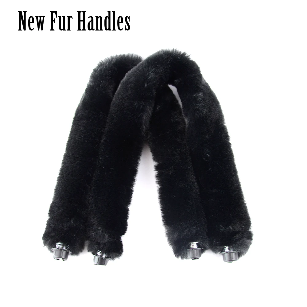 New 1 Pair Faux Fur Furry Belts Straps Long Short Handles with OT Silver Screws for OBag O Bag Winter Women Shoulder Handbags