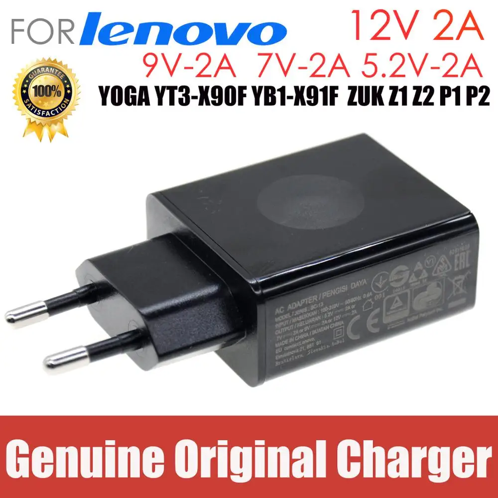 Orijinal 12v 2a 5.2v 2a 7v 2a 24w lenovo telefon Tablet şarj cihazı dizüstü bilgisayar AC adaptörü YOGA YT3-X90F YB1-X91F sc-13 ZUK Z1 Z2 P1 P2