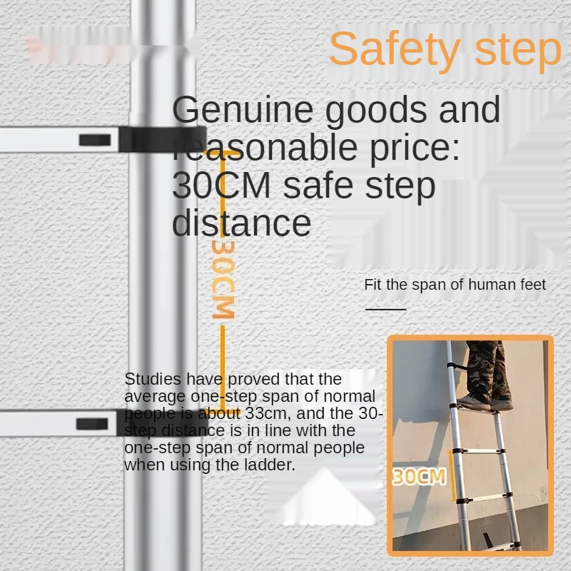 2*2m Multifunctional Engineering Stairs Aluminum Alloy Lifting and Telescopic Ladder Herringbone Folding Ladder Home