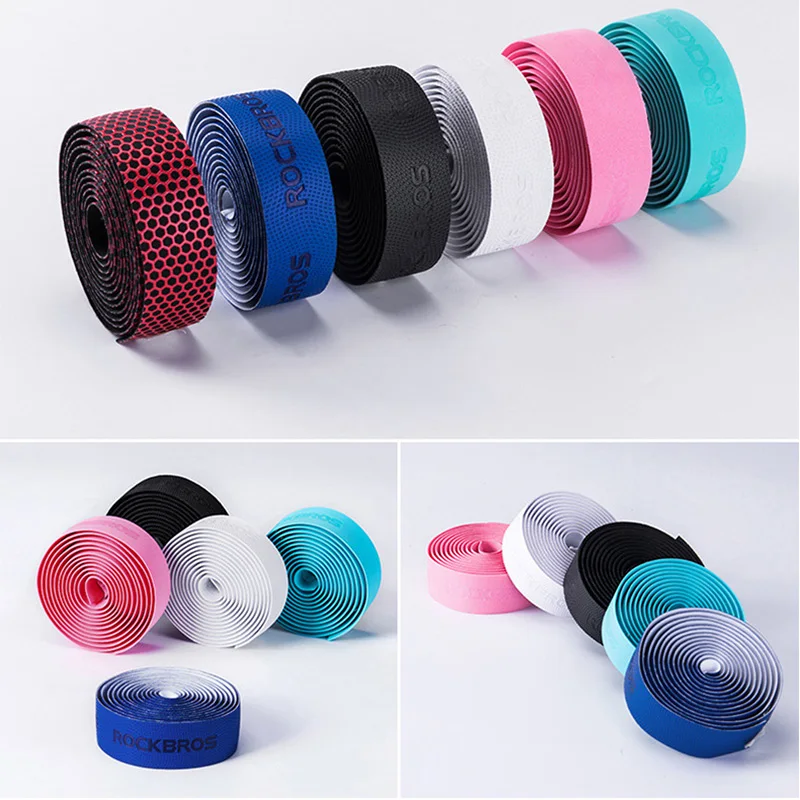 ROCKBROS 1 Pair Cycling Road Bike Handlebar Tape Cork EVA Bar Tape + 2 Bar Plugs Racing Bicycle Hand Bar Tape Wrap Supper Ribbon