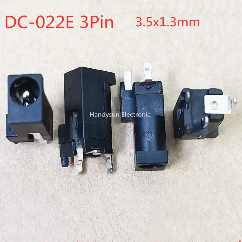 Cabeça com soquete elétrico fêmea 3.5x1.3mm, plugue carregador 180 graus, vertical, 3 pinos, placa de solda, dobra, coluna única, metade de cobre