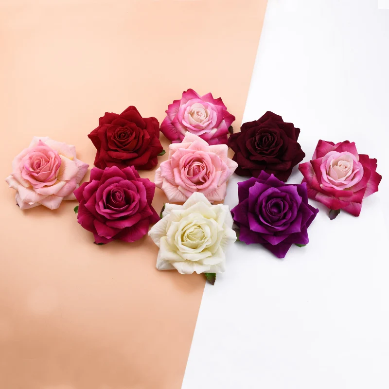 10 Stück 10 cm Rosen Kopf Hochzeit dekorative Pflanzen Wand Diy Weihnachtsdekorationen für Zuhause Braut Brosche künstliche Blumen günstig – Detail 2