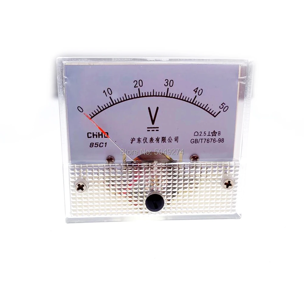 

yinglucky 1 Pcs 85C1 50V Analog DC Voltage Needle Meter Voltmeter Panel voltmeter arcade doll machine voltmeter