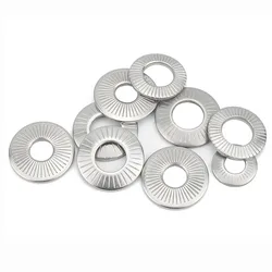 2/50 NFE25-511 A2 304 Stainless Steel Disc Spring Serrated Lock Washer M3 M4 M5 M6 M8 M10 M12 M16 Conical Knurled Elastic Gasket