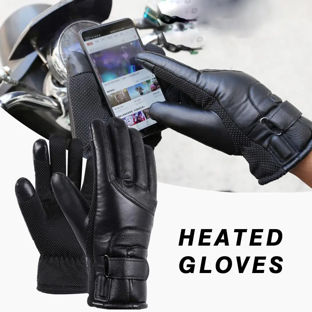 Motorcycle Electric Heated Gloves Waterproof Windproof Cycling Skiing Warm Heating Gloves USB Powered For Men Women