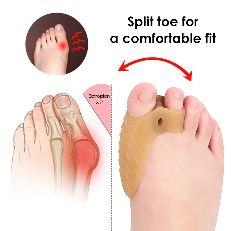 2pcs/1Pair Silicone Gel Foot Big Toes Separator Two Hole Thumb Valgus Protector Bunion adjuster Hallux Valgus Guard Feet Care