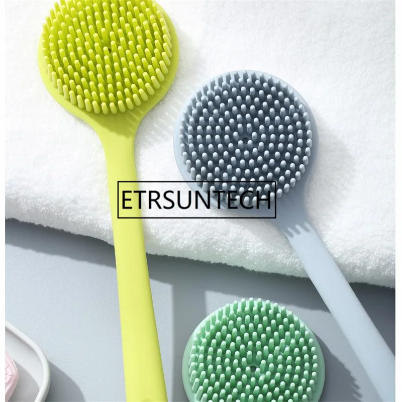 30pcs Silicone Shower Bath Brush Long Handled Skin Massage Spa Brush Body Cleaning Brush Bath Supplies