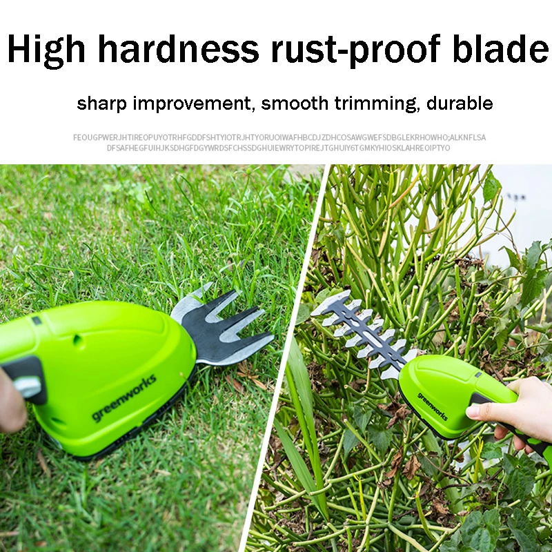 Greenworks mini aparador elétrico de plantas, sem fio, aparador de grama, bateria de lítio 7.2v, 2 em 1, cortador de grama, ferramentas de jardim