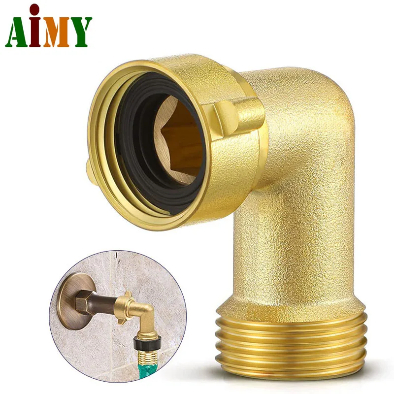 

3/4" Brass Elbow Hose Adapter Copper Pipe Garden Watering Irrigation Fittings Connect Repair Quick Connector Coupling Joint