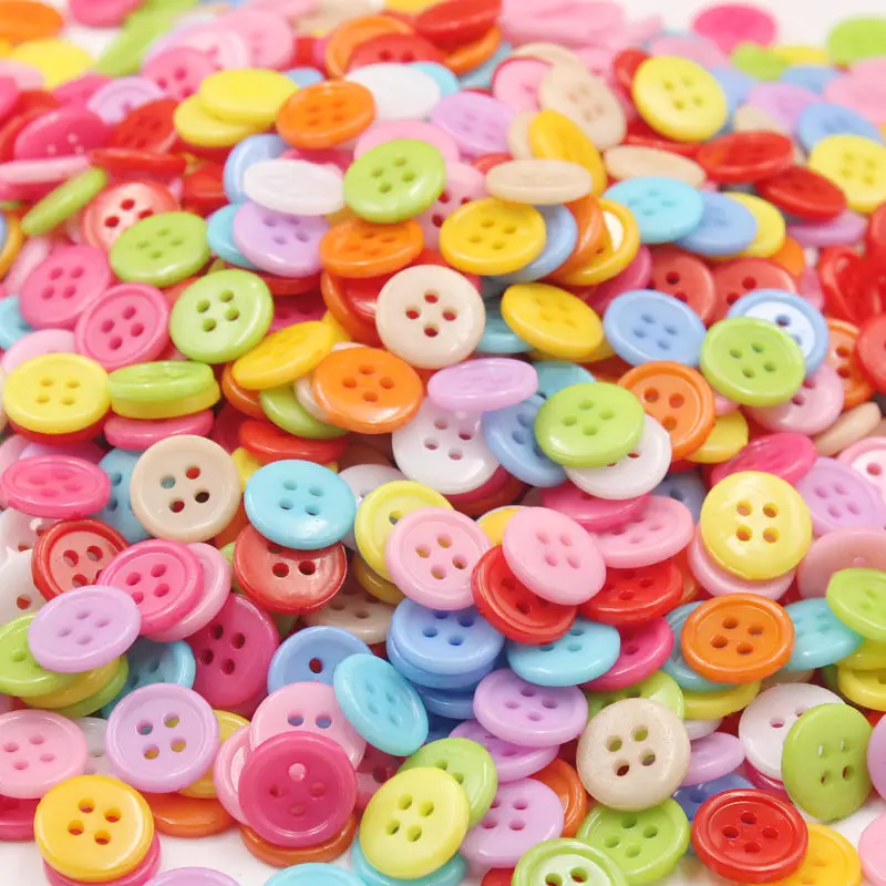 50-100Pcs Round Resin Sewing Buttons For Clothing Craft Sewing Buttons Scrapbook DIY Stickers Decoration Home Handmade Materials