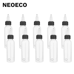 10pcs 30/60/100/250ml Recyclable Clear Tattoo Airbrush Ink Pigment Bottles Empty Bottle Container For Tattoo Ink Color With Bead