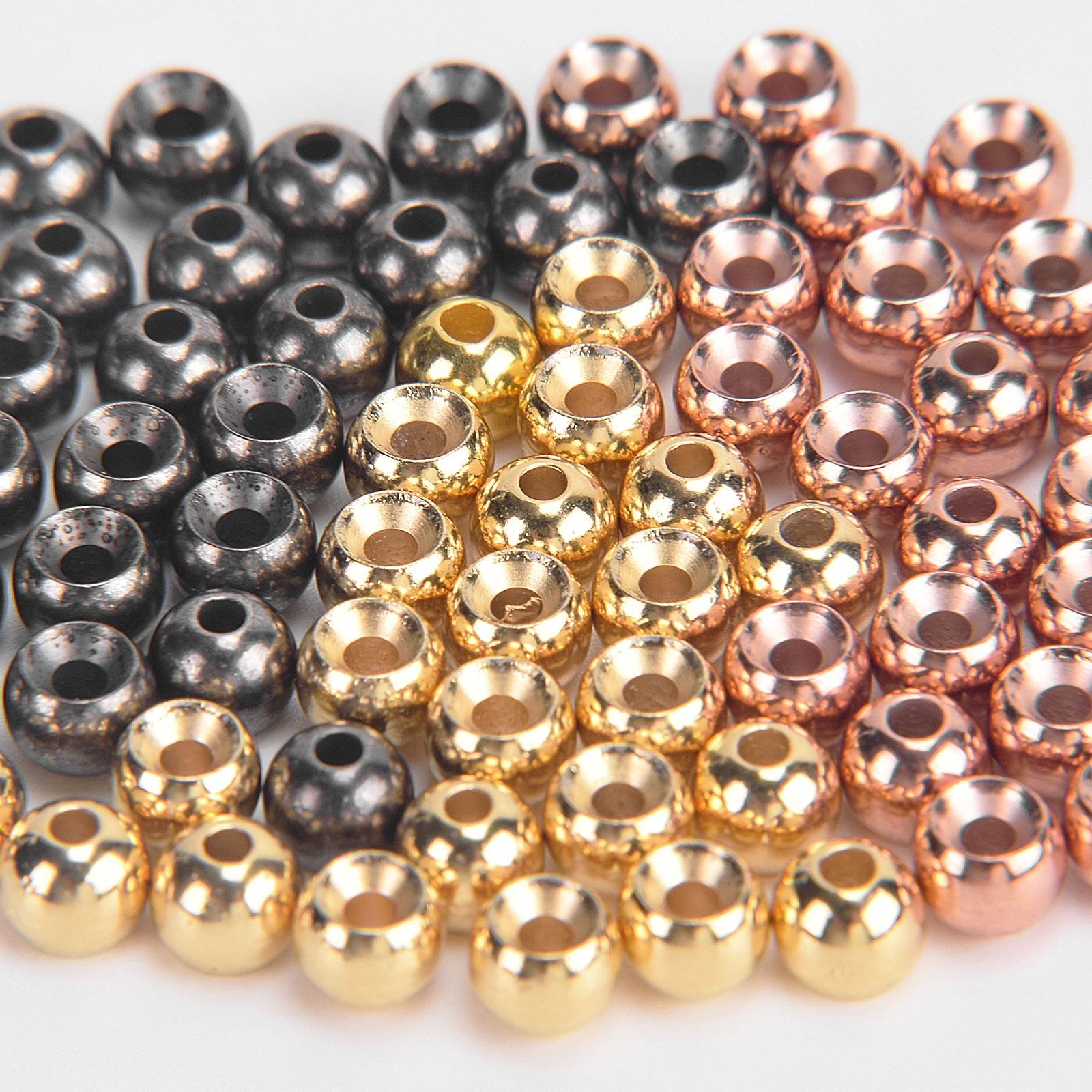 SF 25PCS 1.5-4.6mm Cyclops Tungsten Bead Head Eyes for Fly Tying Nymph Head Ball Beads Gold