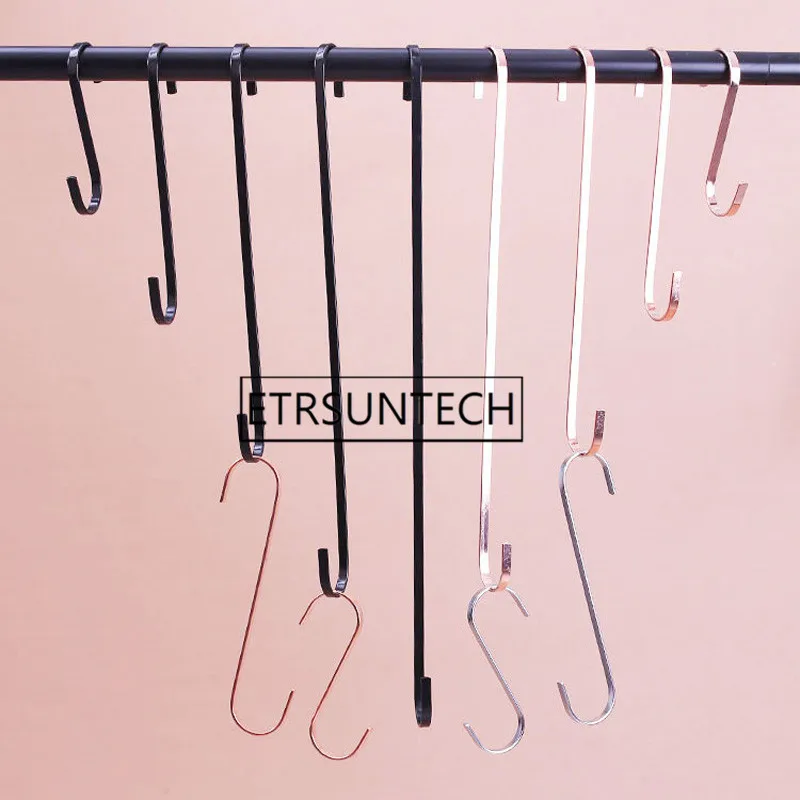 100pcs Metal Clothes Towel Holder Multi-use Hanger Hook Durable For Kitchen/Bathroom Practical S-shape Hanging Rack