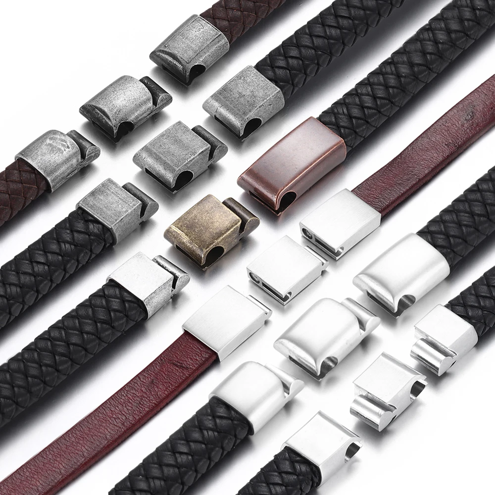 Stainless Steel Magnetic Clasp 12*6mm Hole Bracelet Magnet Clasp DIY Accessories Leather Jewelry Making Finding Supplies