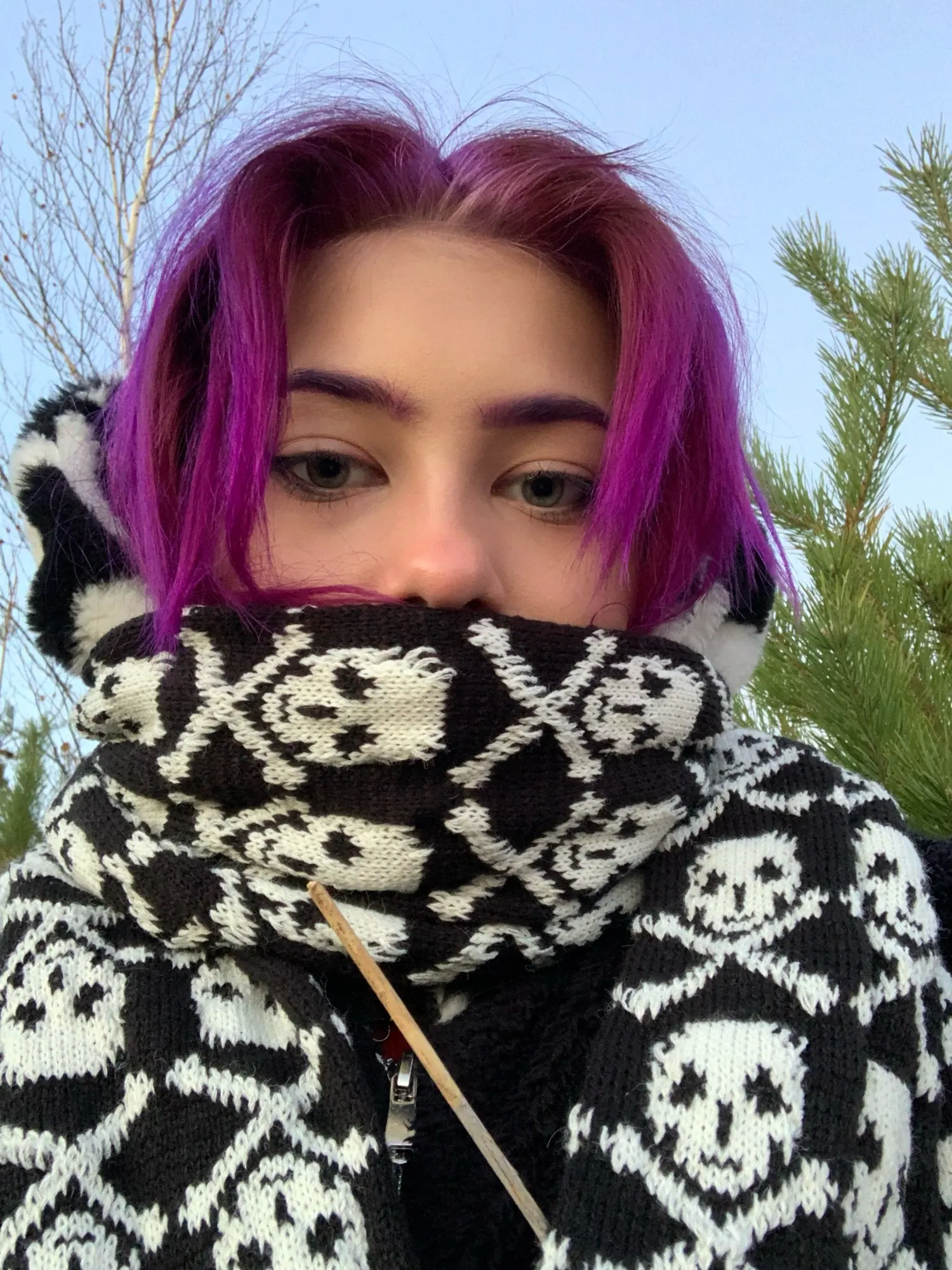 Christmas Skeleton Skull Pattern Party Winter Scarf Gloves Set Women Neckerchief Female Unique Men Scarves with Black Fringe