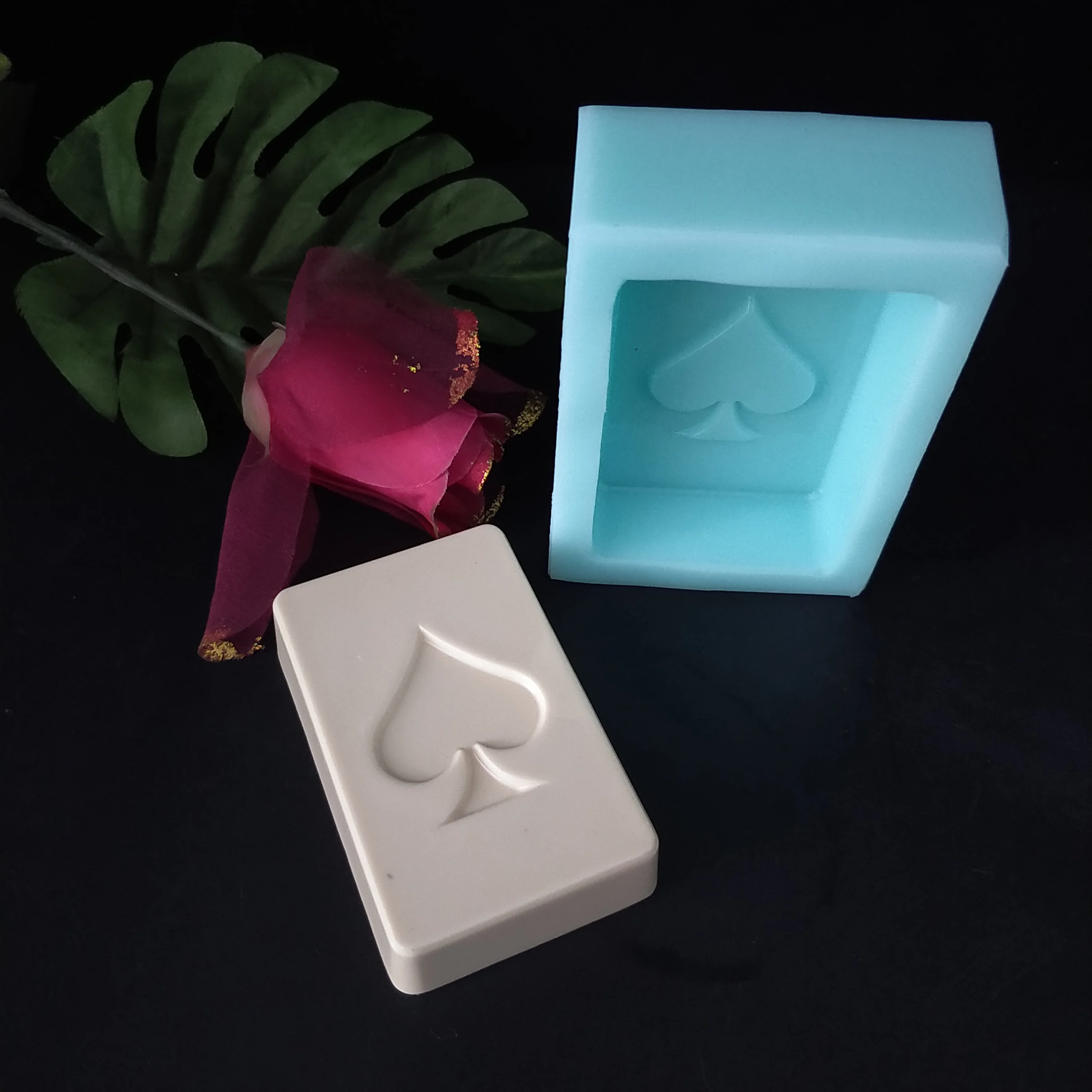 silicone soap molds rectangle Poker card Spades silicone mold Spade DIY playing card soap making moulds resin clay molds