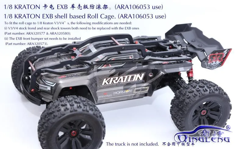 Used for 1 / 8 RC arrma Kraton 6S catun ExB remote control auto parts, shell roll cage nylon material