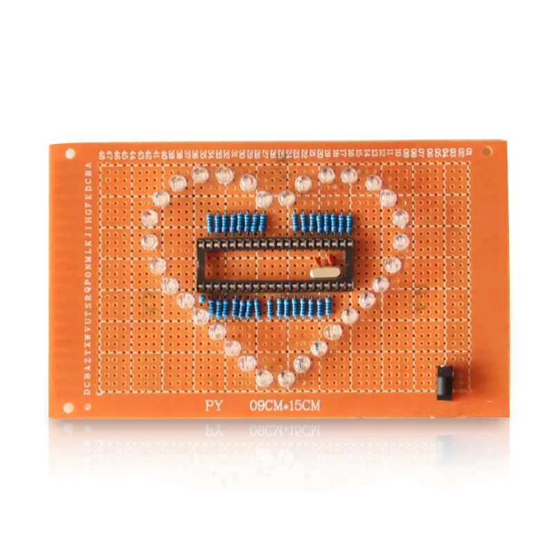 

Based on 51 single chip microcomputer circuit design learning kit heart-shaped water lamp colorful lamp electronic diy parts