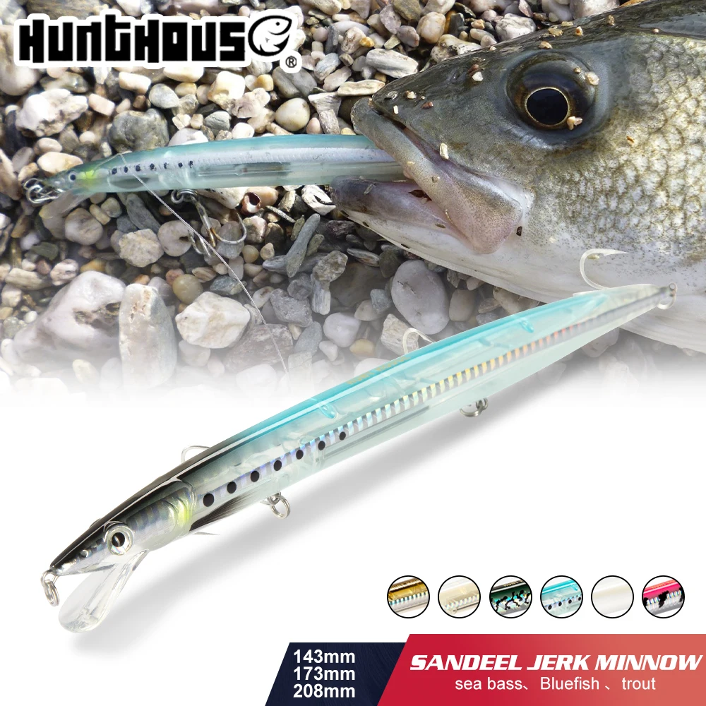 

Приманка для рыбалки Hunthouse minnow sandeel jerkminnow, плавающая гольян 143 мм/14 г 173 мм/23 г 208 мм/33 г для рыбалки