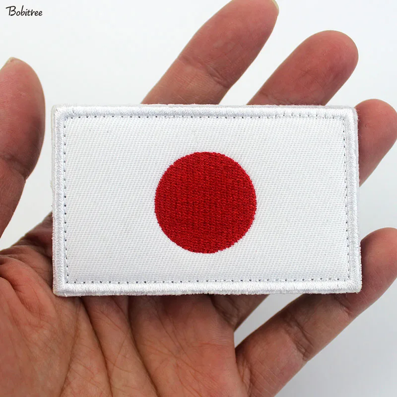 Japan Flag Patch with Hook Loop Japanese National Flag Banner Badge Armband Stickers For Backpack Cap Uniform Decoration