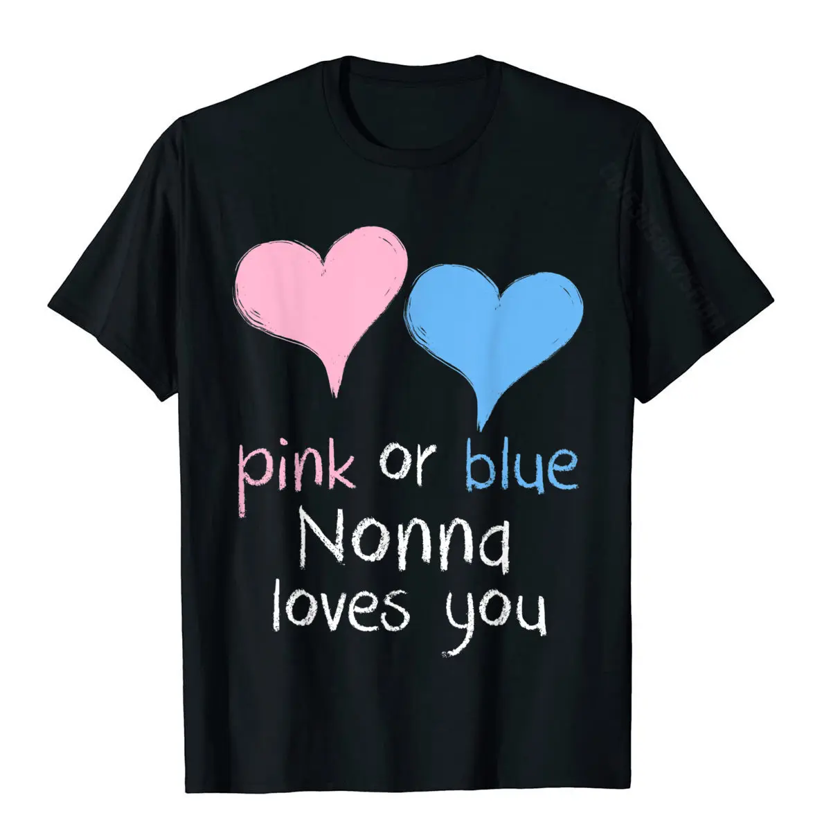 Pink Or Blue Nonna Loves You Baby Shower Gender Reveal Cute T-Shirt Europe T Shirts Tops T Shirt For Men Cotton Gift T Shirt