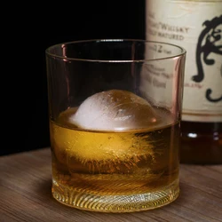 1PCS 400ML Whisky Glass Base with Grid Pattern Scotch Glasses,Old Fashioned Whiskey Glasses