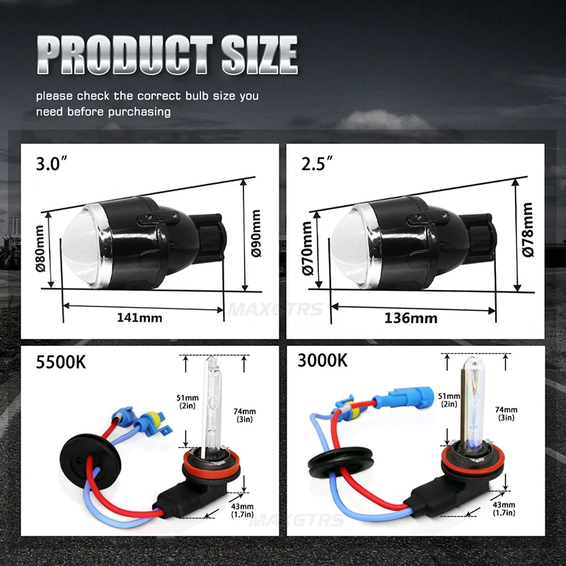 2x uniwersalny HID bi-ksenonowe projektor świateł przeciwmgielnych obiektyw światła drogowe modernizacja dla Ford Honda CRV Fit Subaru Renualt Suzuki Swift — zdjęcie 3