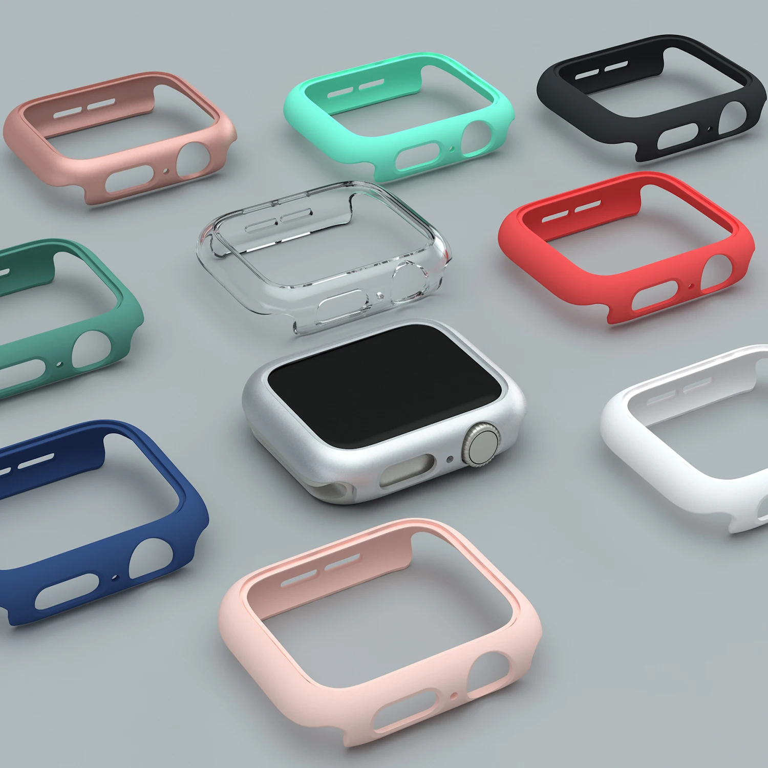 Modne matowe etui ochronne do Apple Watch SE Cover 7 6 5 4 3 PC Bumper 41mm 44mm 38mm 42mm 45mm Hard Shell for iWatch Frame