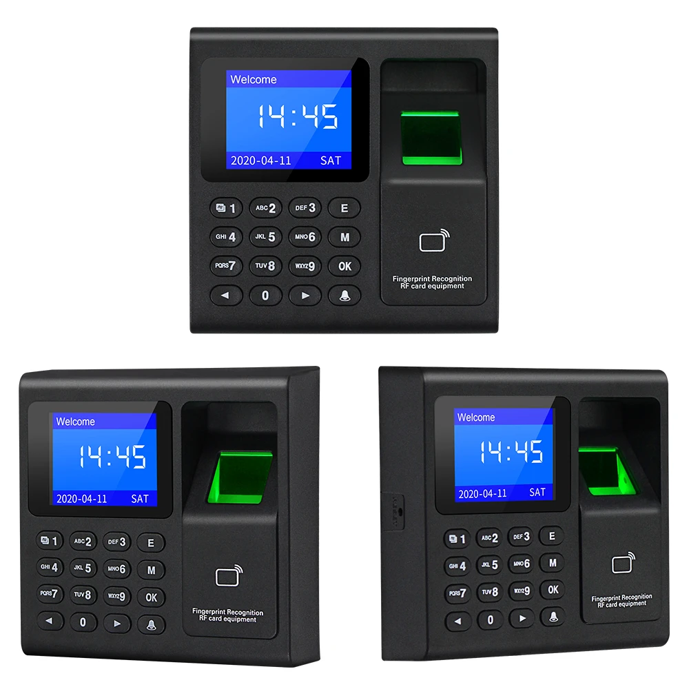 Biometric RFID Access Control System RFID Keypad USB Fingerprint System Electronic Time Clock Attendance Machine +10pcs Keyfobs