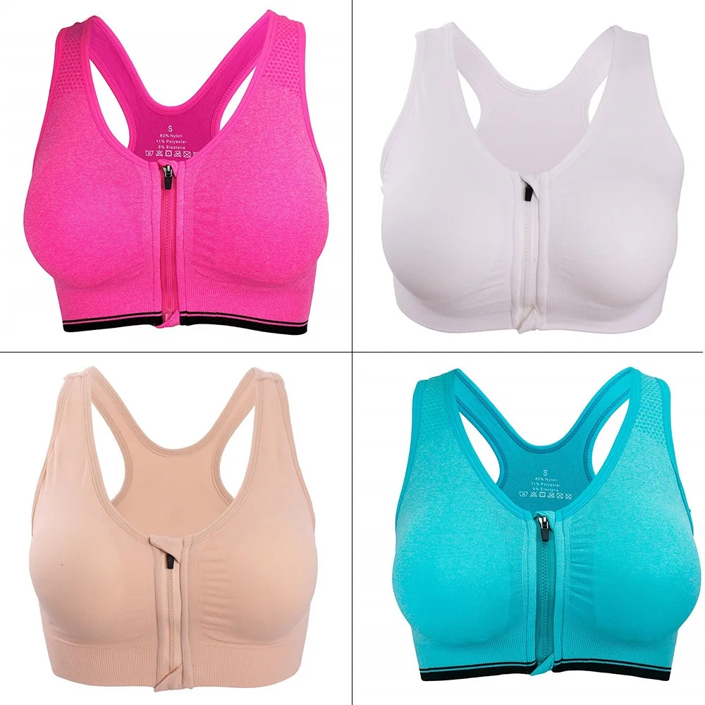 Cloud Hide Sports Bra Women S-XXXL Front Zipper Underwear Fitness Shirt Push Up Yoga Crop Top Bras Athletic Vest Gym Sportswear