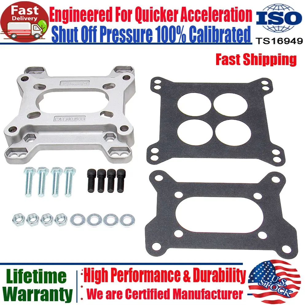 

Aluminum 1933 Carb Carburetor Adapter 2bbl-4bbl Kit 4-Bolt 2 Barrel to 4 Barrel